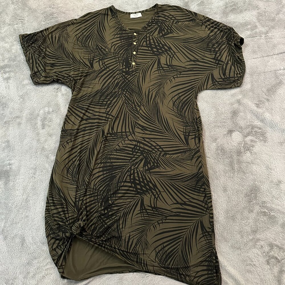 Dwell And Slumber Green Caftan House Dress XS/S Loungewear Nightgown